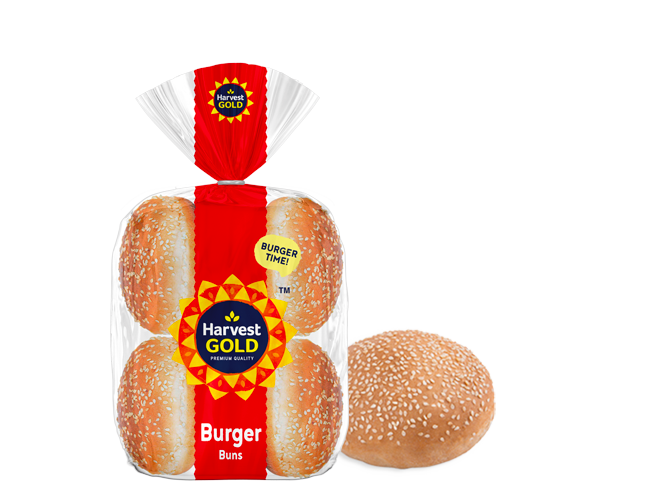 Harvest Gold Burger Buns Regular- Pack of 6