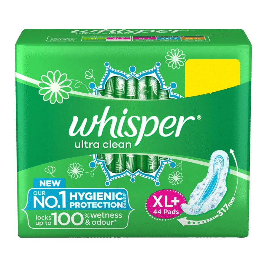 Whisper Ultra Clean Sanitary Pads- XL+ Wings